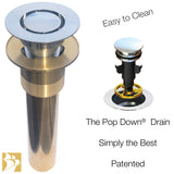 Pop Down® for Tubs, Integral or Contractor-built Overflow
